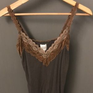 Brown Abercrombie & Fitch Lace Tank